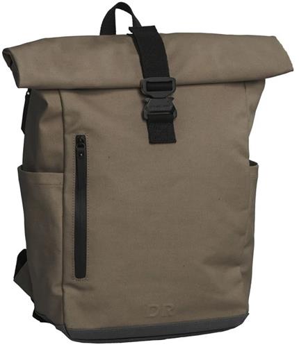 Daniel Ray Wangaratta Coated Canvas Rolltop Rugzak - Laptoprugzak 15,6 inch - 20 Liter - Spat Waterdicht - Taupe