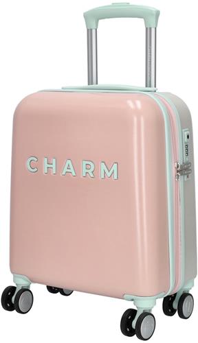 Charm London Capetown - Koffer - ABS - 45x34x20 cm - 30 Liter - Handbagage - Trolley - Lichtroze