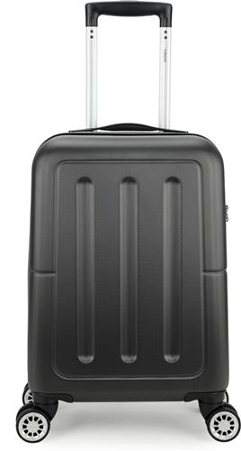Decent Handbagage Harde Koffer / Trolley / Reiskoffer - 50 x 35 x 20 cm - NeonFix - Grijs
