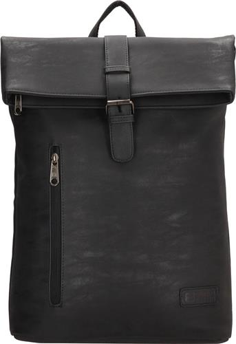 Enrico Benetti Rotterdam 66598 Laptop rugzak / businesstas rolltop rugzak 15" laptopvak - Zwart