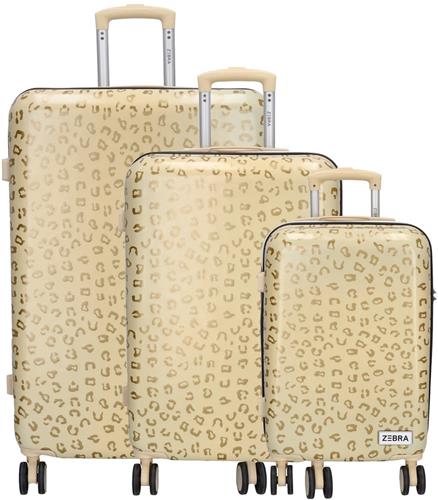 Zebra Trends Travel Kofferset - 3 Koffers - Trendy Print - Sterk & Trendy - Goud