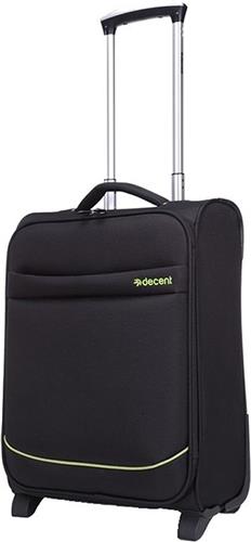 Decent Handbagage koffer / Trolley / Reiskoffer - 50 x 35 x 20 cm - SuperLight - Zwart