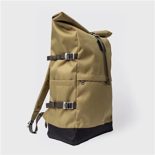 Rugzak Sandqvist Icon Rolltop Olive Drab With Black Leather L