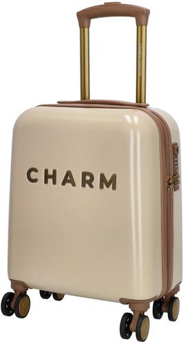 Charm London Capetown - Koffer - ABS - 45x34x20 cm - 30 Liter - Handbagage - Trolley - Beige