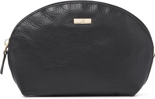 Make-up tasje met spiegel van dR Amsterdam | Klein make-up etui | Spiegeltasje leer | Dames make-up tasje | Compact etui voor make-up en 3 creditcards Mint - 110630 Black