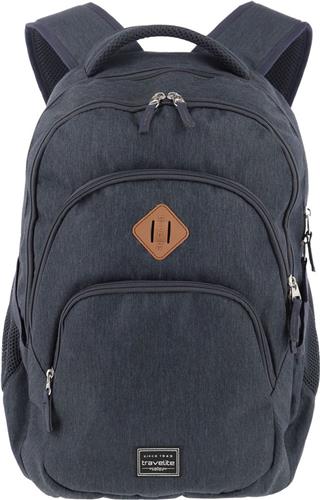 travelite Vrije tijd rugzak Rugzak met laptopvak Basic Melange Backpack 22L Uni Marine Donkerblauw
