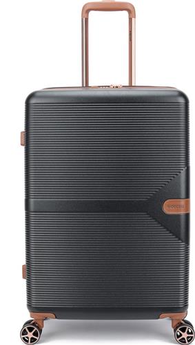 Decent Stella Middelgrote Koffer - 67 cm - 78/93 Liter - Expandable - TSA Slot - Zwart