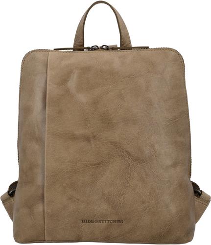 Hide & Stitches Westland Rugzak - Medium - Prachtige kwaliteit Rugtas - Taupe - 100% Leer