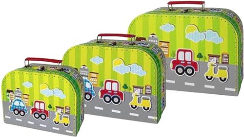 Simply for Kids 3-delige Kofferset Voertuigen