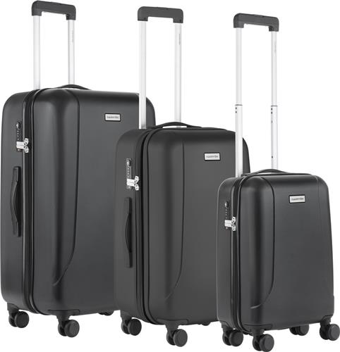 CarryOn Skyhopper Kofferset 3 dlg  Trolleys met TSA-slot en Dubbele wielen - Zwart