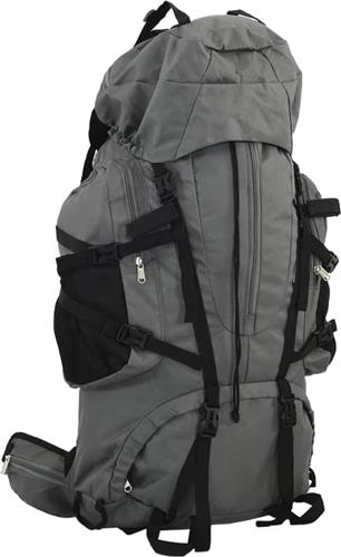 vidaXL - Wandelrugzak - 60 - L - oxford - stof - grijs