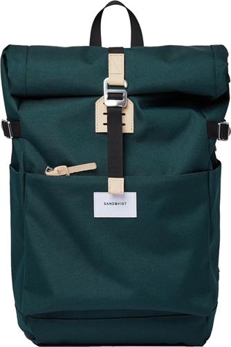 Sandqvist Ilon Dark Green Rugzak SQA1563 duurzaam groen laptop 13 inch