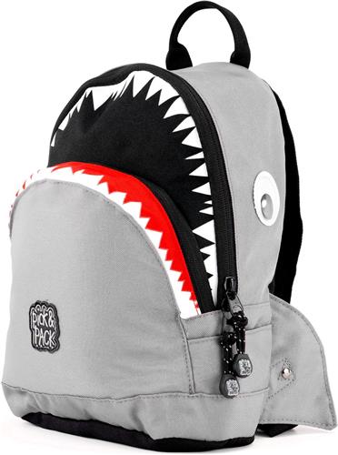 Pick & Pack Rugzak Klein, Kinderen - Shark Shape - Grey - 7 L.