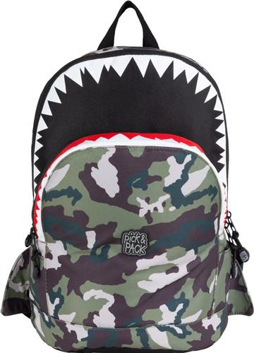 Pick & Pack Shark Shape Backpack M / Camo