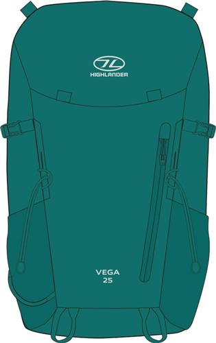 Highlander rugzak Vega Rucksack Teal voor dames 25 liter - Groen