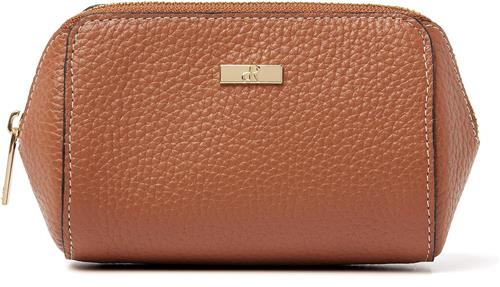 Make up etui dR Amsterdam | Make up tasje klein | Make up tasje dames klein | Make up etui klein van 100% volnerf rundleder | Ideaal voor het veilig opbergen van je make up | Mint - 110631 Mocha