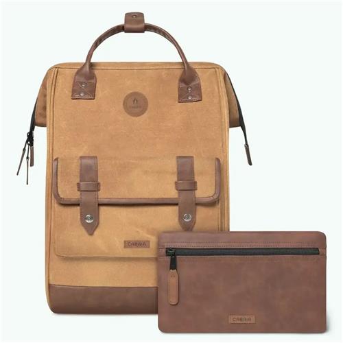 CABAIA vrije tijd rugzak rugzak met laptopvak Adventurer Waxed Cotton Backpack Colombo Lichtbruin