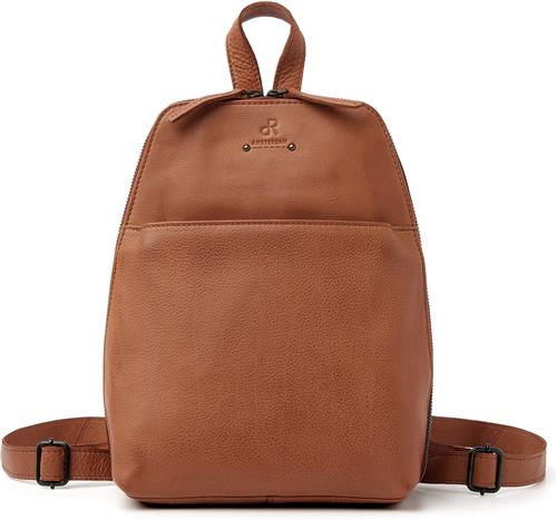 Rugtas van dR Amsterdam | Rugtas leer dames | Leren tas | Leren rugzak | Leren rugzak dames | Rugzak leer | Leren rugzakje dames | Tampa - 933690 Camel