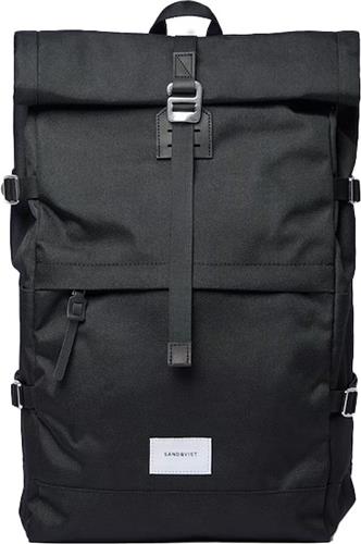 Sandqvist Rugzak Bernt Black Zwarte Rolltop Rugtas - Eco