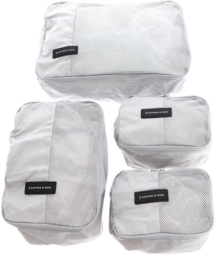 Kapten & Son Kledingzak Packing Cubes Set All Black Grijs