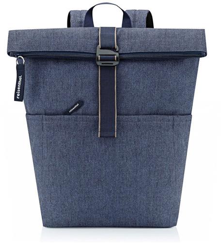 Reisenthel Rolltop Backpack Rugzak - 15,6 Inch laptop - 22L - Herringbone Donkerblauw
