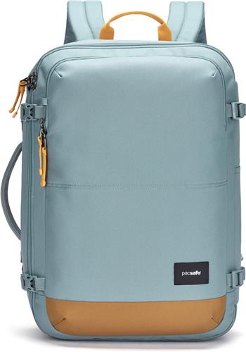 Pacsafe GO Carry-on Backpack - 34 L - Rugzak - RFID-blokkerend - Anti-diefstal - Geschikt als Handbagage - Waterafstotend - Op 2 Manieren te Gebruiken - Turn & Lock Security Hooks - Koffer - Gerecycled Polyester - Fresh Mint