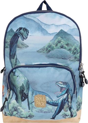 Pick & Pack Rugzak - Alles over Dinos - Kinderrugzak - Maat M - dusty groen