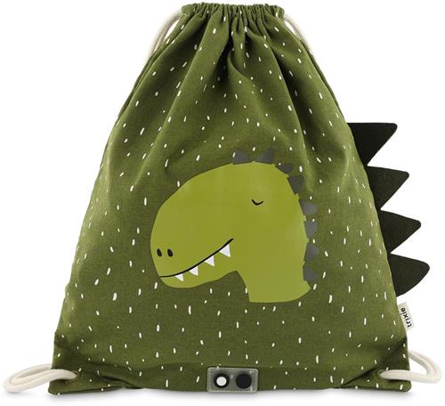 Trixie Zwemtas - Mr. Dino - Gymtas voor kinderen - Waterafstotend - Turnzak met trekkoord - Voor jongens en meisjes - Groen