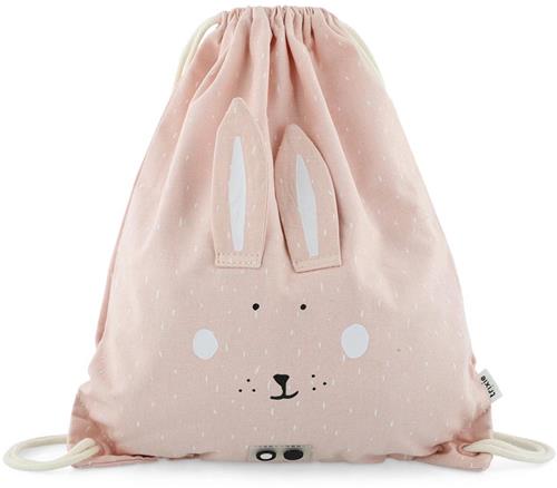 Trixie Zwemtas - Mrs. Rabbit - Gymtas voor kinderen - Waterafstotend - Turnzak met trekkoord - Voor jongens en meisjes - Roze - Konijn