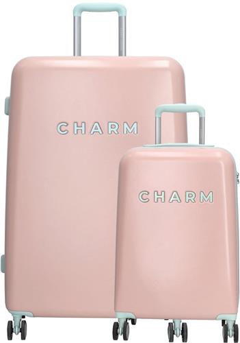 Charm London Capetown Premium Kofferset - ABS - TSA Slot - Travel Set - Suitcase Trolley Set - Lichtroze