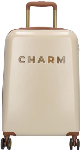 Charm London Capetown Koffer - Trolley - Handbagage - 55 cm - ABS - TSA Slot - Beige