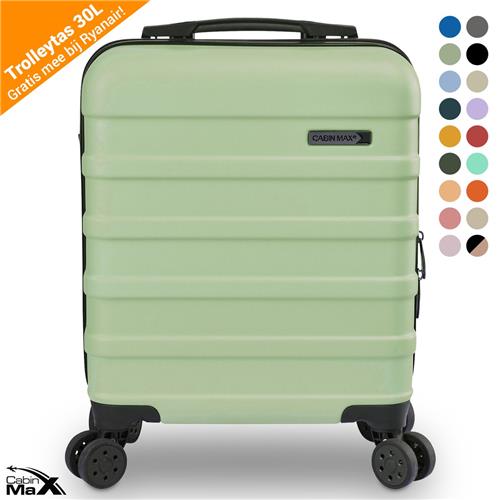 CabinMax Koffer - Handbagage Koffer 30L - Harde Reiskoffer met Wielen - 45x36x20cm - Bodo Green