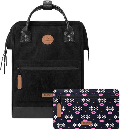 CABAIA vrije tijd rugzak rugzak met laptopvak Adventurer Recycled Velvet Backpack 18L Brighton zwart