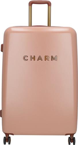 Charm London Travel Trolley L Grote Koffer - 75 cm - 96 Liter - TSA Slot - Roze
