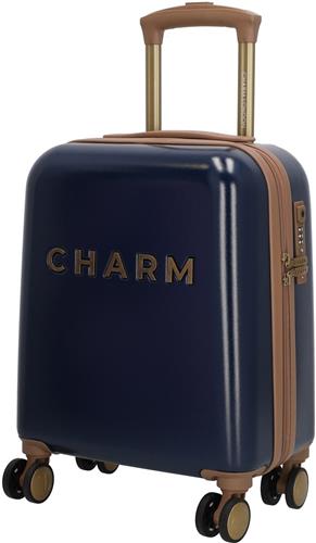 Charm London Capetown - Koffer - ABS - 45x34x20 cm - 30 Liter - Handbagage - Trolley - Blauw