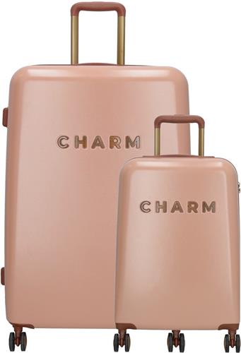 Charm London Capetown Premium Kofferset - ABS - TSA Slot - Travel Set - Suitcase Trolley Set - Roze