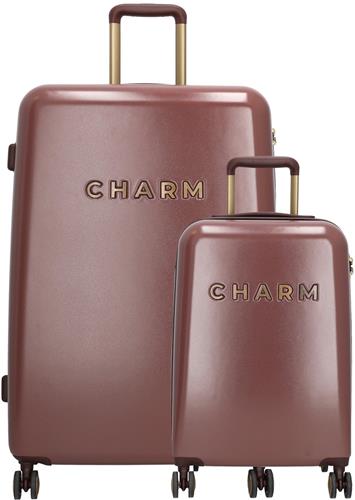 Charm London Capetown Premium Kofferset - ABS - TSA Slot - Travel Set - Suitcase Trolley Set - Bordeaux rood