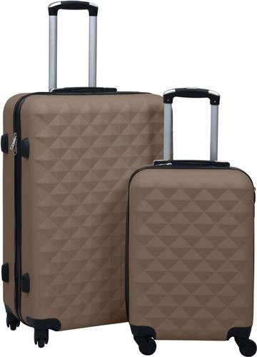 vidaXL - 2-delige - Harde - kofferset - ABS - bruin