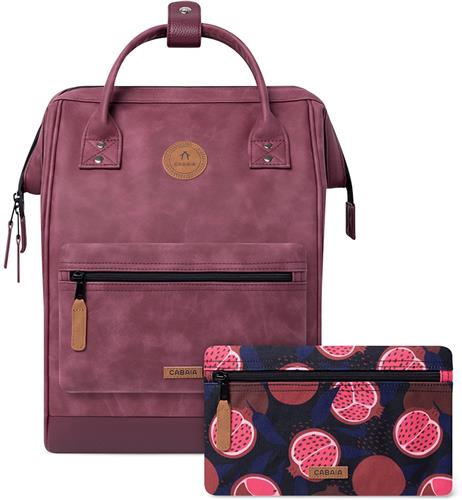 CABAIA vrije tijd rugzak rugzak met laptopvak Adventurer Vegan Nubuck Backpack 18L Delhi (rood)paars