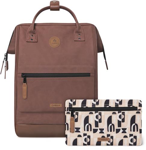 CABAIA vrije tijd rugzak rugzak met laptopvak Adventurer Vegan Nubuck Backpack 23L Carcassone bruine