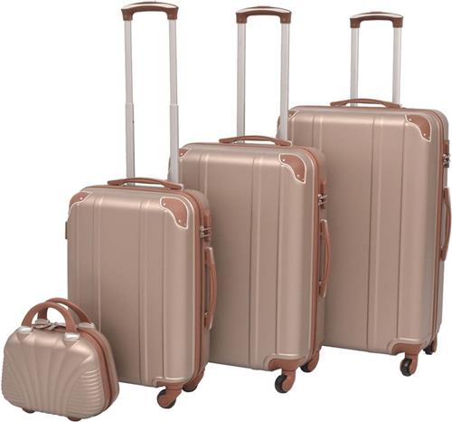 vidaXL - Harde - rolkoffer - set - champagnekleurig - 4-dlg