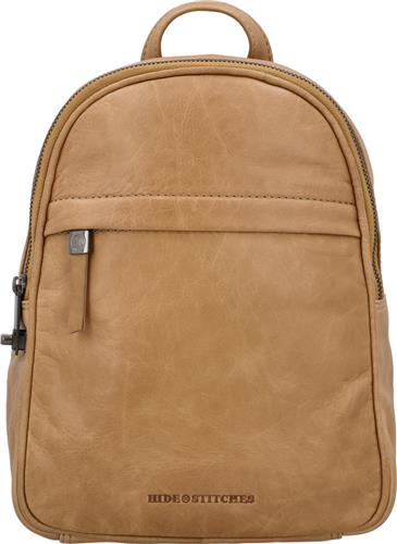 Hide & Stitches Porto Rugzak - Fashion Rugtas - Taupe - 100% Leer