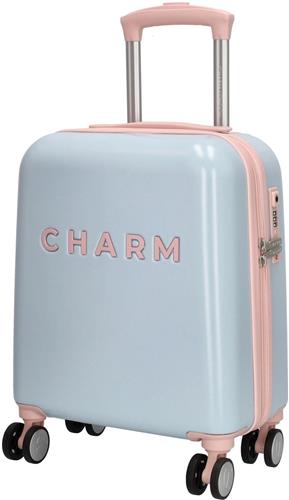 Charm London Capetown - Koffer - ABS - 45x34x20 cm - 30 Liter - Handbagage - Trolley - Babyblauw