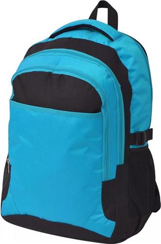 vidaXL - Rugzak - voor - school - 40 - L - zwart - en - blauw