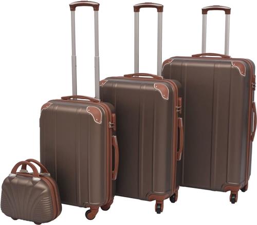 vidaXL - Harde - rolkoffer - set - bruin - 4-dlg