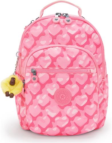 kipling Vrije tijd rugzak Rugzak Back To School Print Seoul Backpack 14L Adorable Hearts Roze