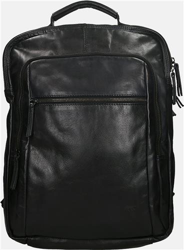 Bear Design Ties Leren Laptop Rugzak 15,4 inch - Zwart