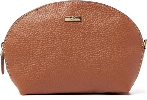 Make-up tasje met spiegel van dR Amsterdam | Klein make-up etui | Spiegeltasje leer | Dames make-up tasje | Compact etui voor make-up en 3 creditcards Mint - 110630 Mocha