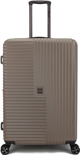 Decent Tourister Grote Koffer - 76 cm -97/118 Liter - Expandable - TSA Slot - Taupe