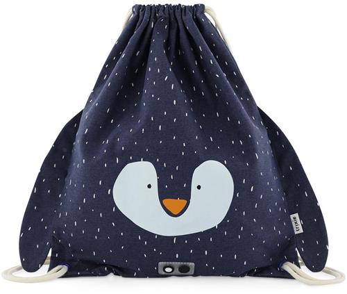 Trixie Zwemtas - Mr. Penguin - Gymtas voor kinderen - Waterafstotend - Turnzak met trekkoord - Voor jongens en meisjes - Blauw - Pinguin